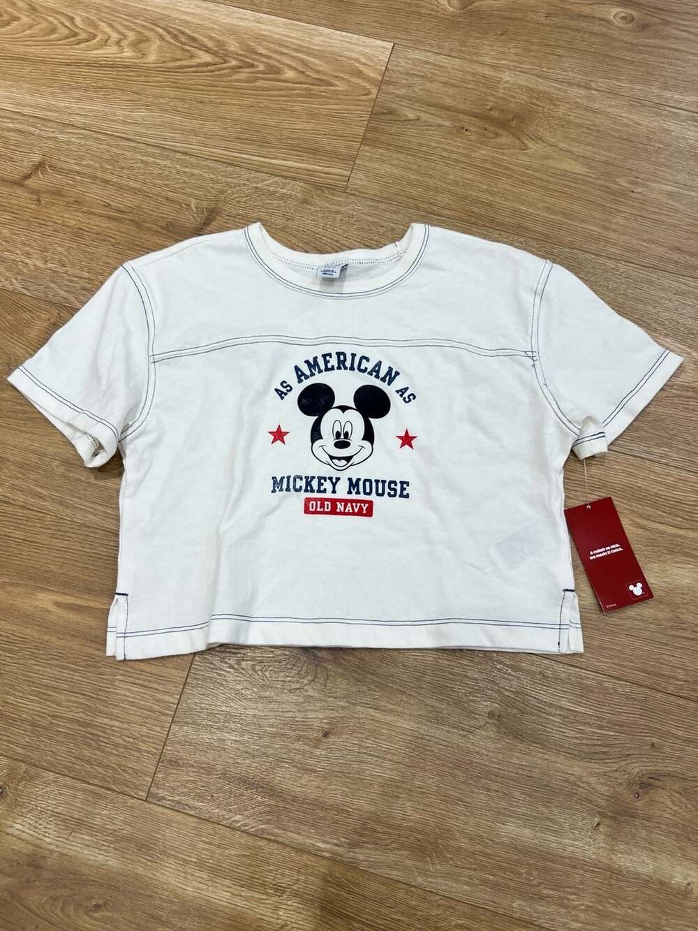 Old Navy x Disney Mickey Mouse Football-Style Graphic T Girls Size S 6-7 NWT